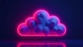 Neon Cloud Computing Concept Royalty Free Stock Photo