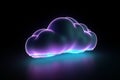 Neon Cloud: A Stunning Representation of Cloud Computing\'s Simplicity and Elegance Royalty Free Stock Photo