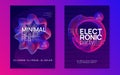 Neon club flyer. Electro dance music. Trance party dj. Electroni