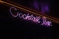 Neon cocktail bar sign