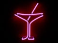 Neon cocktail city sign signboard. 3D Royalty Free Stock Photo