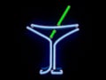 Neon cocktail city sign signboard. 3D Royalty Free Stock Photo