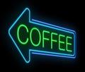 Neon coffee sign. Royalty Free Stock Photo