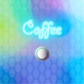 Neon Coffee sign light glowing background element Royalty Free Stock Photo