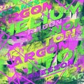 Neon color abstract collage with typography Royalty Free Stock Photo