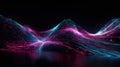 Neon color fluctuation. A series of optical streams. The interaction of color lines and light sources highlighted on a Royalty Free Stock Photo