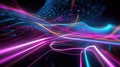 Neon color fluctuation. A series of optical streams. The interaction of color lines and light sources highlighted on a Royalty Free Stock Photo