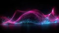 Neon color fluctuation. A series of optical streams. The interaction of color lines and light sources highlighted on a Royalty Free Stock Photo