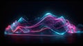 Neon color fluctuation. A series of optical streams. The interaction of color lines and light sources highlighted on a Royalty Free Stock Photo