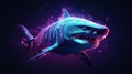 Neon Color Light Shark Wallpaper - 3d Hd Wallpapers Inspired By Jakub Schikaneder