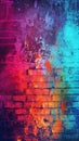 Neon colored abstract textured design with abstract shapes, colors, splashes and lines. Royalty Free Stock Photo