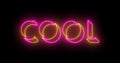 Neon-colored Cold word text illustration with a glowing neon color moving outline.