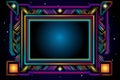 neon colored frame on a black background