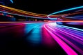 Neon colored race or speedway. Abstract. Generative AI