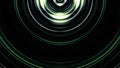 Neon colorful bended lines blinking on black background, seamless loop. Animation. Arc shaped narrow stripes of green