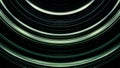 Neon colorful bended lines blinking on black background, seamless loop. Animation. Arc shaped narrow stripes of green