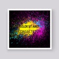 Neon colorful explosion paint splatter artistic covers design. D Royalty Free Stock Photo