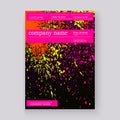 Neon colorful explosion paint splatter artistic covers design. Royalty Free Stock Photo