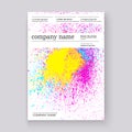 Neon colorful explosion paint splatter artistic covers design. Royalty Free Stock Photo