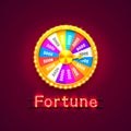 Neon colorful fortune wheel.