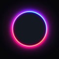 Neon colors glowing circle on back, template for design, ai generated Royalty Free Stock Photo