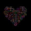 Musical Heart neon design