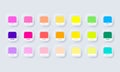 Neon colour palette. Vector. Catalog samples neon in RGB HEX. Color Catalog. Neumorphic UI UX white user interface web button.