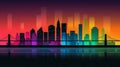 Neon coloured night city background