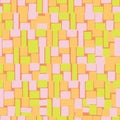 Neon coloured sticky notes seamless pattern background design.