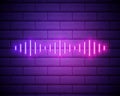 Neon composition of Digital sound wave. Vector abstract illustration of neon Music wave shape. Wavy motion glowing line, pulsating Royalty Free Stock Photo