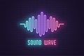 Neon composition of Digital sound wave. Vector Royalty Free Stock Photo