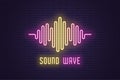 Neon composition of Digital sound wave. Vector Royalty Free Stock Photo