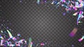 Neon Confetti. Purple Laser Sparkles. Fiesta Foil. Webpunk Art. Royalty Free Stock Photo