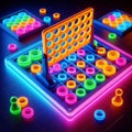 Neon Connect Four A vibrant, neon colored version of Connect F