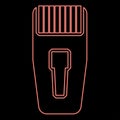 Neon connector RJ-45 connecter ethernet rj45 internet red color vector illustration image flat style