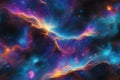 neon cosmic light art celestial star dust and clouds background colorful gen ai Royalty Free Stock Photo