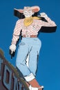 Iconic neon cowboy sign, Laughlin, Nevada Royalty Free Stock Photo