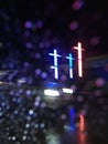 Neon Cross on the street