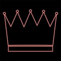 Neon crown the red color vector illustration flat style image