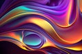 Neon curved wave colorful background Generative AI