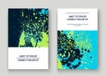 Neon cyan greenery explosion paint splatter artistic cover desig