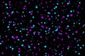 Neon cyan and purple dots on black background. Abstract texture for web-design, digital printing or concept design Royalty Free Stock Photo