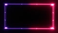 Neon cyber frame with energy beams template