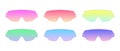 Neon cyber glasses with gradient set Royalty Free Stock Photo