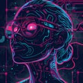 Neon Cybernetic Portrait