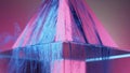 neon cyberpunk background ink water drip pyramid