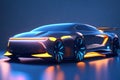 Neon Cyberpunk: Futuristic Car Glides Through the Vibrant Streets of a Cyber City