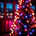 neon cyberpunk glowing christmas tree