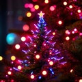 neon cyberpunk glowing christmas tree