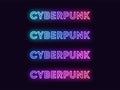 Neon Cyberpunk Text in different Gradient colors. Futuristic set Royalty Free Stock Photo